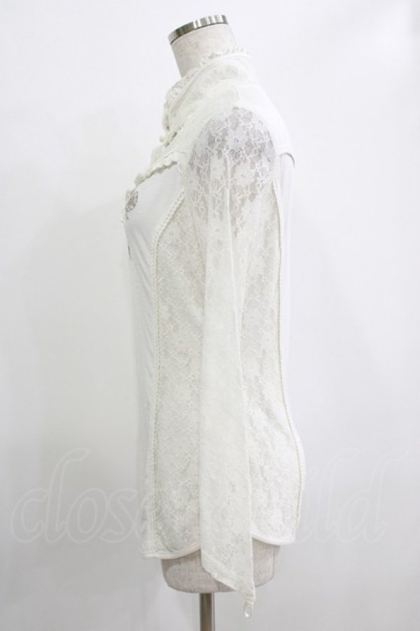 画像2: Ozz oneste / レース切替チャイナトップス  ホワイト H-25-12-24-1035-OO-TO-KB-ZH (2)