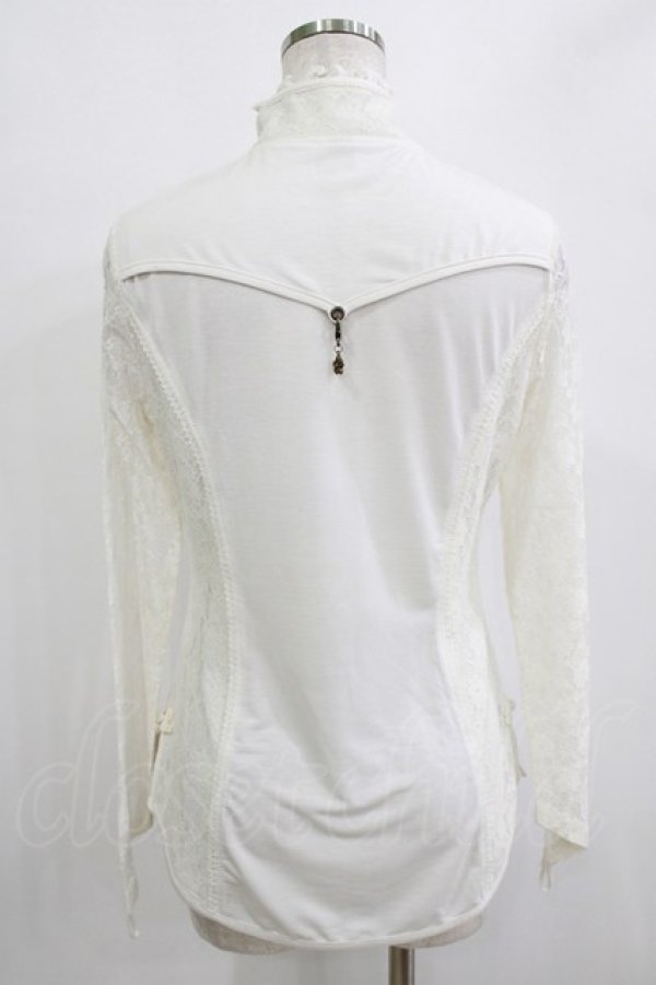 画像3: Ozz oneste / レース切替チャイナトップス  ホワイト H-25-12-24-1035-OO-TO-KB-ZH (3)