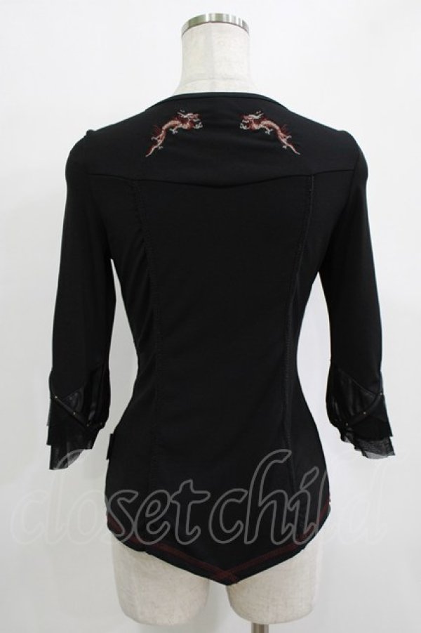 画像3: Ozz Croce / ハーネス風編上トップス  ブラック H-25-12-24-1036-OO-TO-KB-ZH (3)