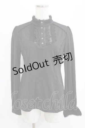 画像: Ozz oneste / ハイネックカットソー  黒 H-25-12-24-1037-OO-TO-KB-ZH