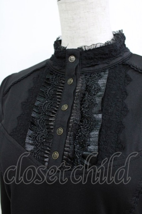 画像4: Ozz oneste / ハイネックカットソー  黒 H-25-12-24-1037-OO-TO-KB-ZH (4)