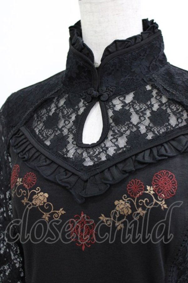 画像5: Ozz oneste / レース切替チャイナトップス  ブラック H-25-12-24-1038-OO-TO-KB-ZH (5)