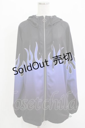 画像: LISTEN FLAVOR / ファイヤーアノラックジャケット  ブラック×ブルー H-25-12-24-1041-PU-TO-KB-ZH