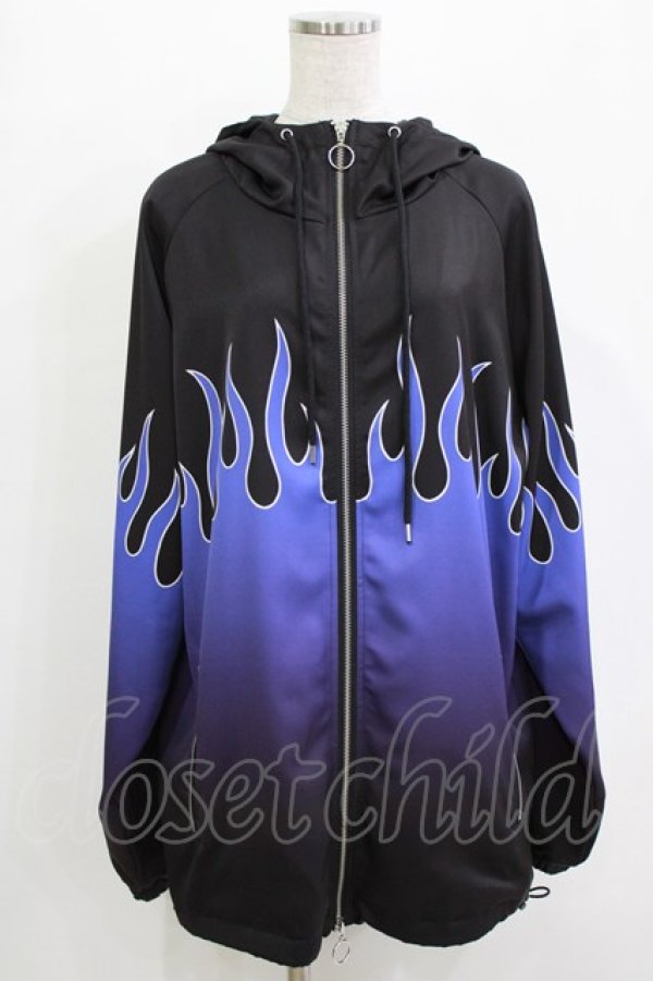 画像1: LISTEN FLAVOR / ファイヤーアノラックジャケット  ブラック×ブルー H-25-12-24-1041-PU-TO-KB-ZH (1)