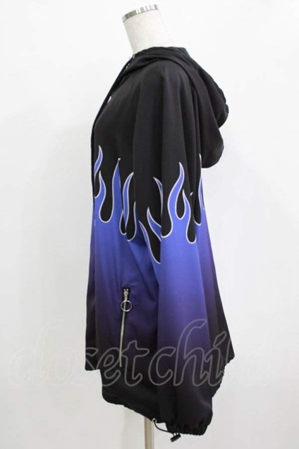 画像2: LISTEN FLAVOR / ファイヤーアノラックジャケット  ブラック×ブルー H-25-12-24-1041-PU-TO-KB-ZH (2)