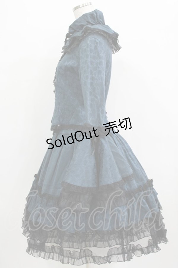 画像2: MARBLE / ジャガード姫袖ブラウス＆スカート  ターコイズ H-25-12-24-1001-GO-OP-KB-ZH (2)