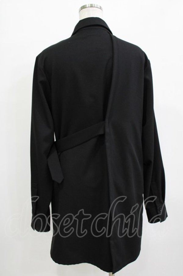 画像3: LISTEN FLAVOR / トリプルハートレイヤードベルトシャツ  ブラック H-25-12-24-1042-PU-OP-KB-ZH (3)