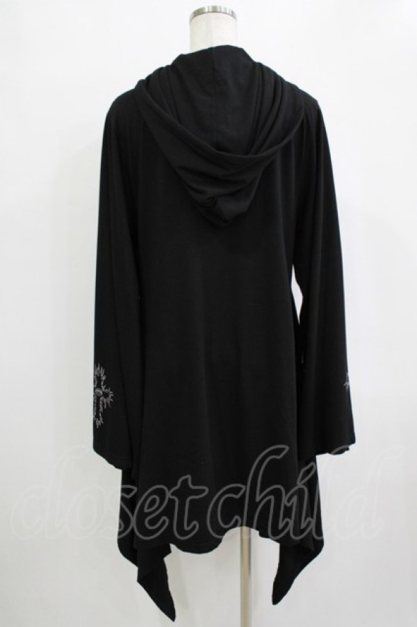 画像3: LISTEN FLAVOR / メタルロゴヘムラインパーカーワンピース  ブラック H-25-12-24-1043-PU-OP-KB-ZH (3)