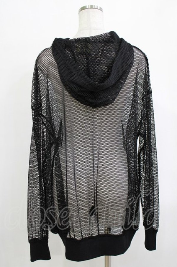 画像3: LISTEN FLAVOR / メッシュシースルージップパーカー  ブラック H-25-12-24-1044-PU-TO-KB-ZH (3)