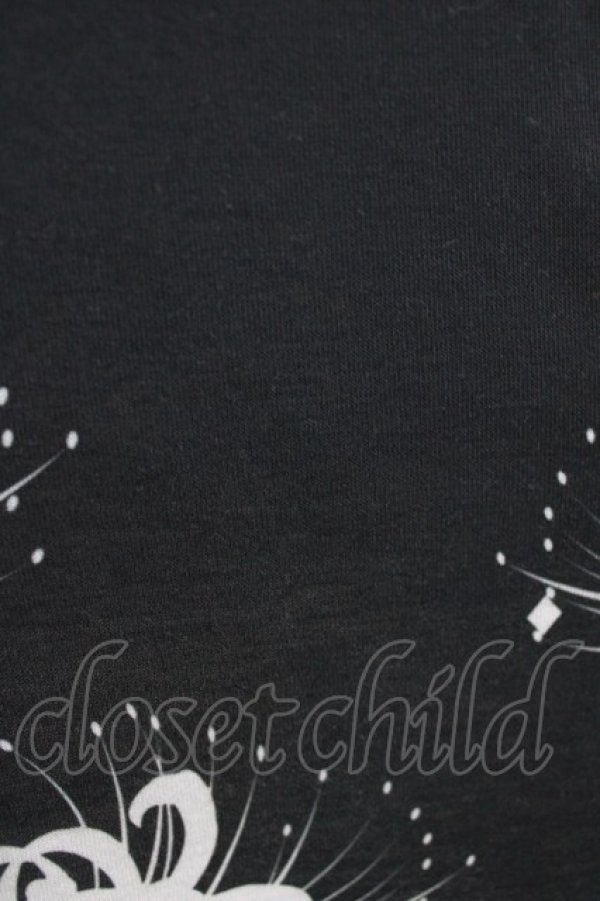 画像4: curiosite / 彼岸花Tシャツワンピース  ブラック H-25-12-24-1045-EL-OP-KB-ZH (4)