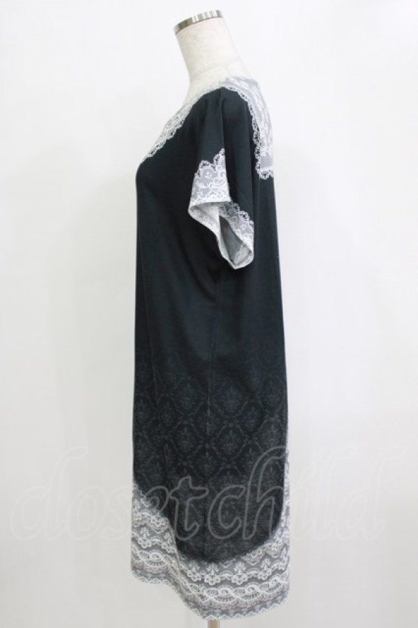 画像2: abilletage / トロンプルイユTシャツワンピース（レースセーラー）  ブラック H-25-12-24-1046-GO-OP-KB-ZH (2)