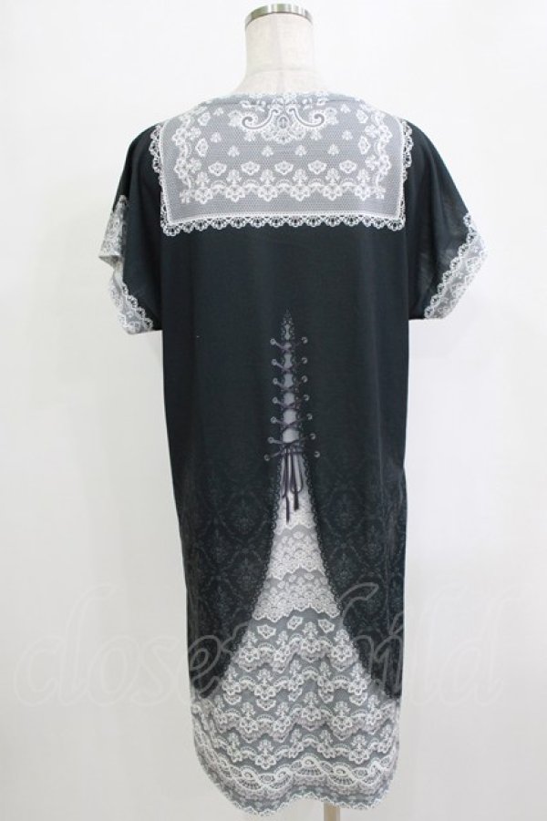 画像3: abilletage / トロンプルイユTシャツワンピース（レースセーラー）  ブラック H-25-12-24-1046-GO-OP-KB-ZH (3)