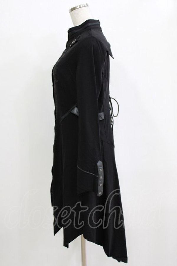 画像2: Ozz Croce / 刺繍イレギュラーロングシャツ  ブラック H-25-12-24-1047-OO-BL-KB-ZH (2)