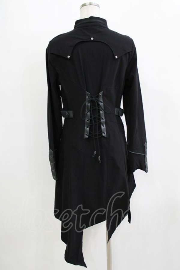 画像3: Ozz Croce / 刺繍イレギュラーロングシャツ  ブラック H-25-12-24-1047-OO-BL-KB-ZH (3)