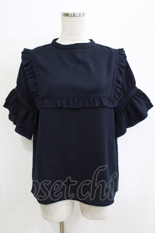 画像1: merry jenny / セーラー切替フリルブラウス F ネイビー H-25-12-24-1048-LO-BL-KB-ZH (1)