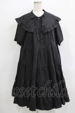 画像: Jane Marple / フリルカラーティアードワンピース  グレー H-25-12-24-1004-JM-OP-KB-ZH