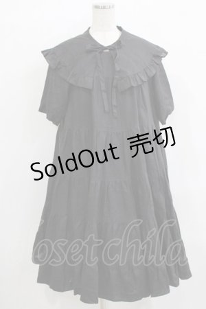画像: Jane Marple / フリルカラーティアードワンピース  グレー H-25-12-24-1004-JM-OP-KB-ZT1228H