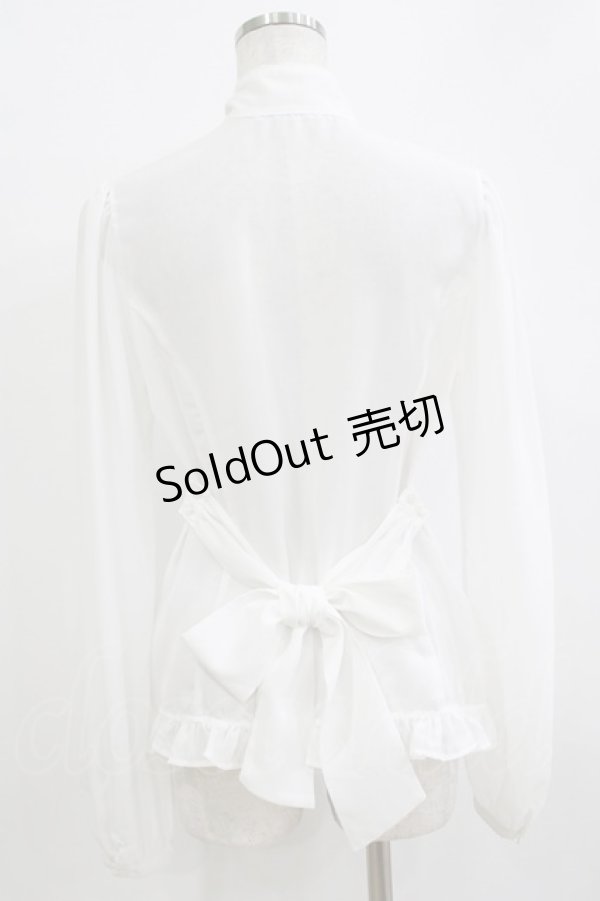 画像3: PUTUMAYO / ジョーゼットボウカラーブラウス  白 H-25-12-24-1049-PT-BL-KB-ZH (3)