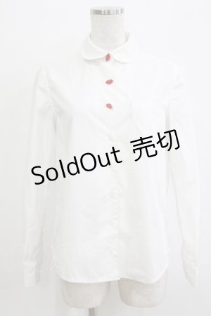 画像: MILK / KISS KISSブラウス  オフ×レッドLIP H-25-12-24-1050-ML-BL-KB-ZH