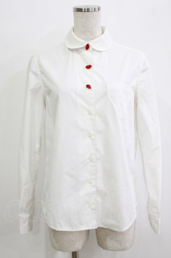 画像1: MILK / KISS KISSブラウス  オフ×レッドLIP H-25-12-24-1050-ML-BL-KB-ZH (1)