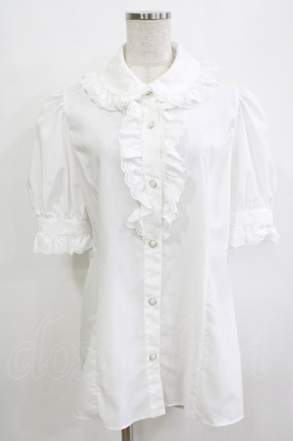 画像1: MIHO MATSUDA / ブラウス・リロゼ半袖 L  H-25-12-24-1051-GO-BL-KB-ZH (1)