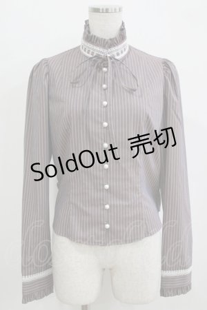 画像: Sheglit / ストライプレースブラウス Ｍ オールドローズ H-25-12-24-1053-EL-BL-KB-ZH
