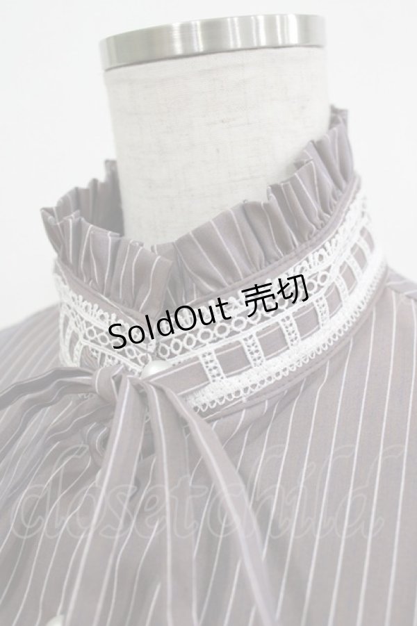 画像4: Sheglit / ストライプレースブラウス Ｍ オールドローズ H-25-12-24-1053-EL-BL-KB-ZH (4)