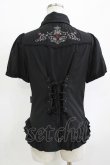 画像3: Ozz oneste / 薔薇刺繍タックフリルブラウス  ブラック H-25-12-24-1054-OO-BL-KB-ZH (3)