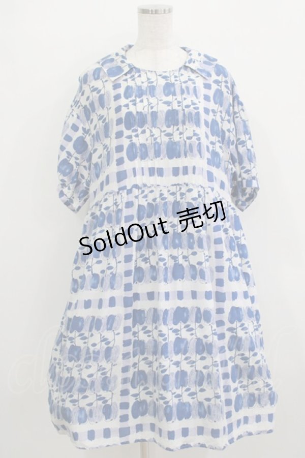 画像1: Jane Marple / Little applesタブリエドレス  ブルー H-25-12-24-1005-JM-OP-KB-ZH (1)