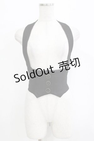 画像: Sheglit / "Noble"ホルターリボンベスト M 黒 H-25-12-24-1056-EL-ZA-KB-ZH