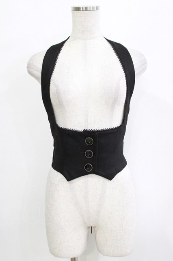 画像1: Sheglit / "Noble"ホルターリボンベスト M 黒 H-25-12-24-1056-EL-ZA-KB-ZH (1)