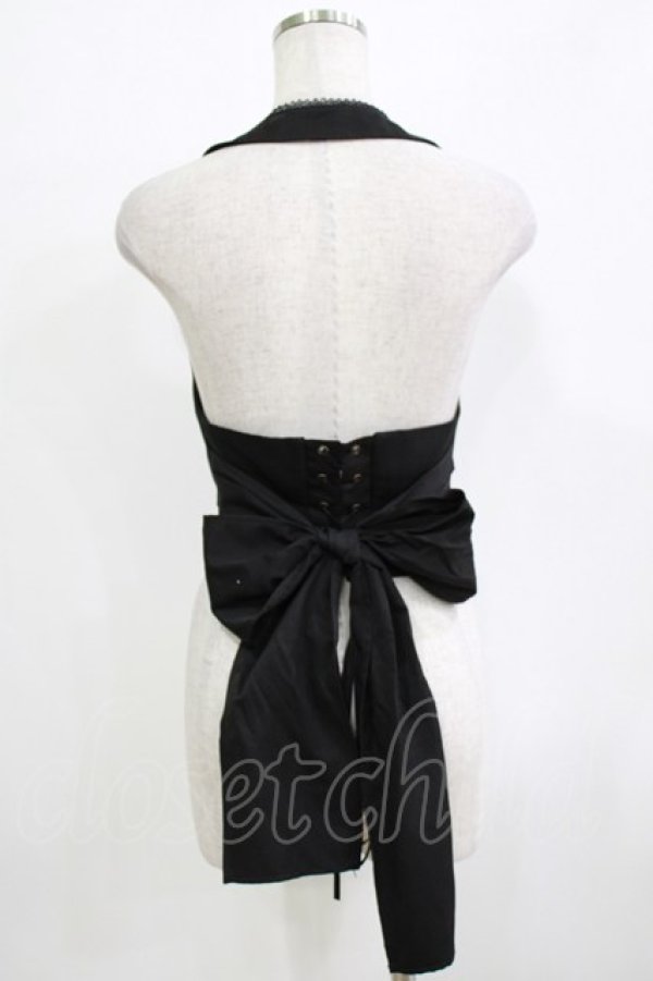 画像3: Sheglit / "Noble"ホルターリボンベスト M 黒 H-25-12-24-1056-EL-ZA-KB-ZH (3)