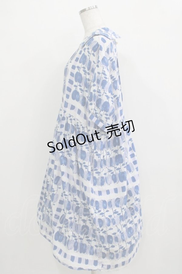 画像2: Jane Marple / Little applesタブリエドレス  ブルー H-25-12-24-1005-JM-OP-KB-ZH (2)