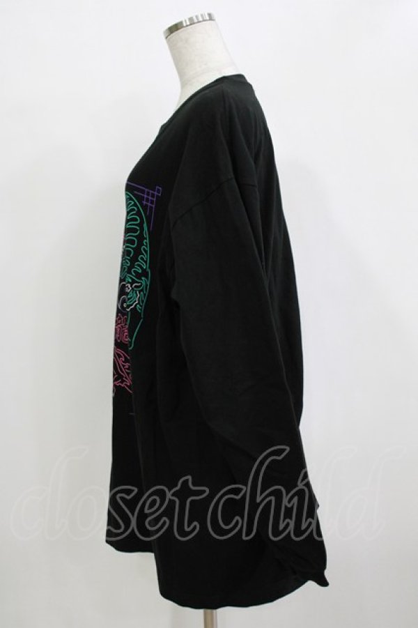 画像2: LISTEN FLAVOR / タイガードラゴンチャイナロンT  ブラック×ピンクドラゴン H-25-12-24-1060-PU-TO-KB-ZH (2)