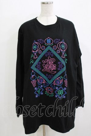 画像: LISTEN FLAVOR / 招福チャイナロンT  ブラック H-25-12-24-1061-PU-TS-KB-ZH