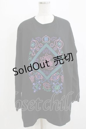 画像: LISTEN FLAVOR / 招福チャイナロンT  ブラック H-25-12-24-1061-PU-TS-KB-ZH