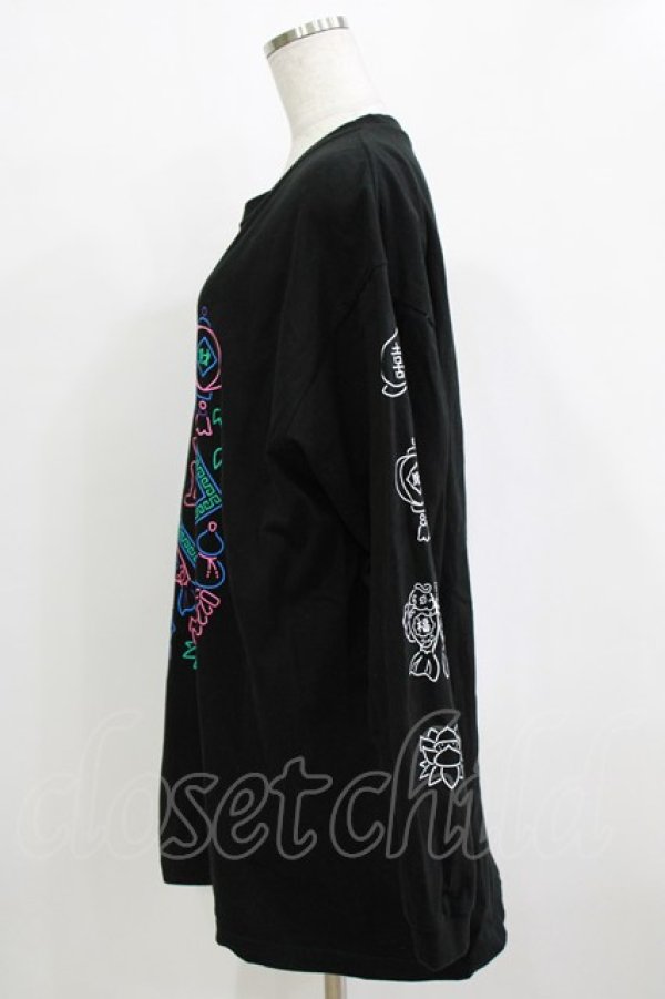 画像2: LISTEN FLAVOR / 招福チャイナロンT  ブラック H-25-12-24-1061-PU-TS-KB-ZH (2)