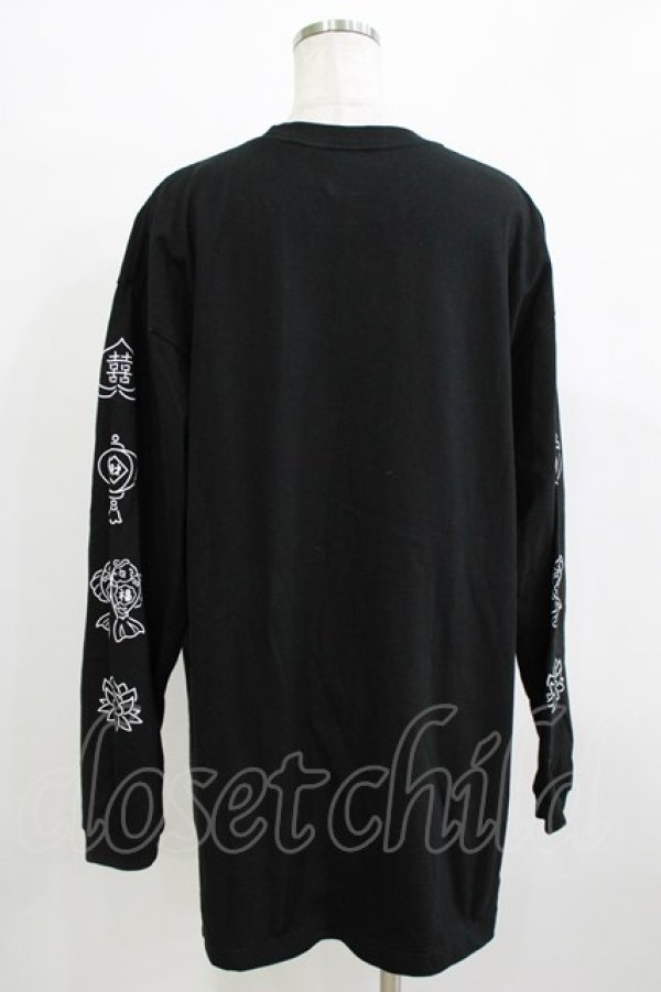 画像3: LISTEN FLAVOR / 招福チャイナロンT  ブラック H-25-12-24-1061-PU-TS-KB-ZH (3)