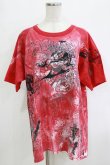 画像1: h.ANARCHY / ダメージカスタムTシャツ  レッド H-25-12-24-1064-HN-TO-KB-ZH (1)
