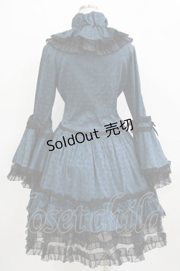 画像3: MARBLE / ジャガード姫袖ブラウス＆スカート  ターコイズ H-25-12-24-1001-GO-OP-KB-ZH (3)