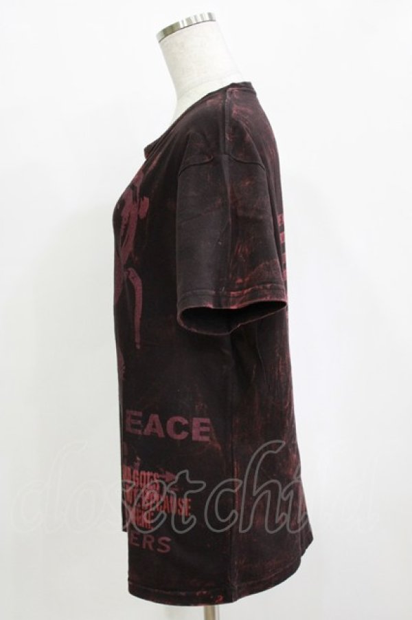 画像2: HN+DIE / プリントTシャツ  黒×赤系 H-25-12-24-1065-HN-TO-KB-ZH (2)