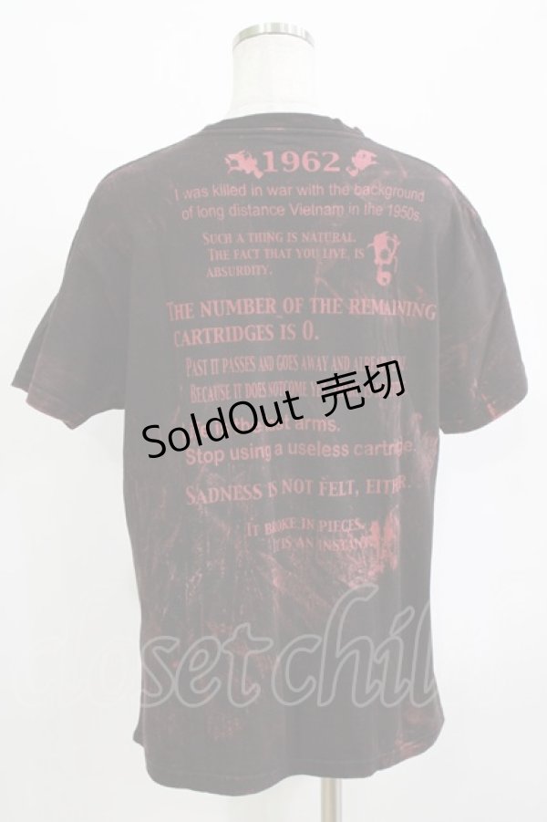 画像3: HN+DIE / プリントTシャツ  黒×赤系 H-25-12-24-1065-HN-TO-KB-ZT244 (3)