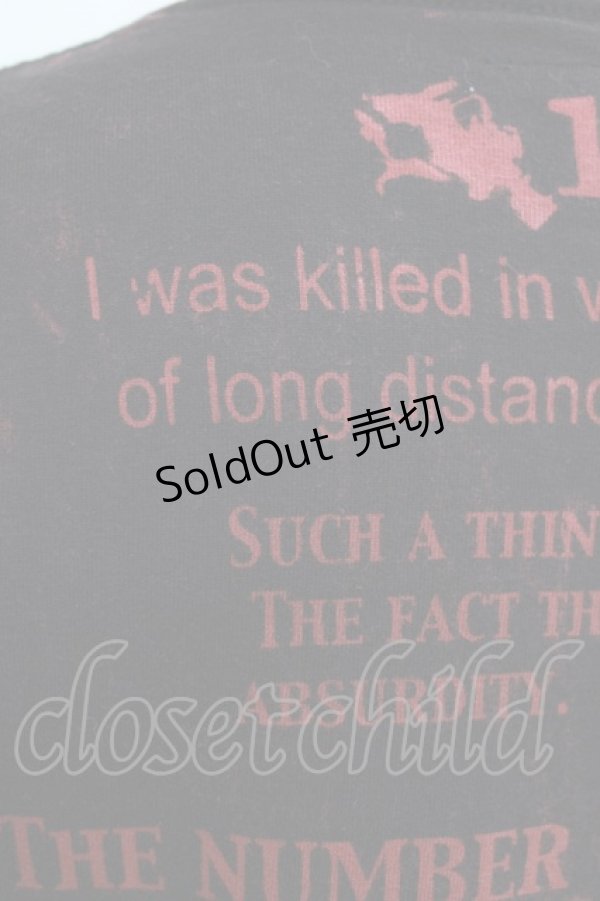 画像4: HN+DIE / プリントTシャツ  黒×赤系 H-25-12-24-1065-HN-TO-KB-ZT244 (4)