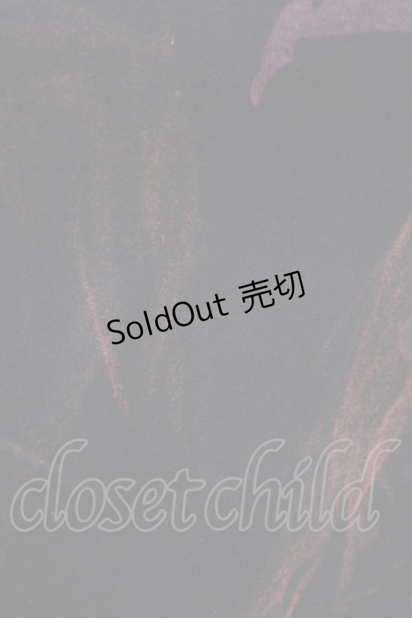 画像5: HN+DIE / プリントTシャツ  黒×赤系 H-25-12-24-1065-HN-TO-KB-ZT244 (5)