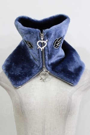 画像: LISTEN FLAVOR / エンジェルボアジップスヌード  ブルー H-25-12-24-1067-PU-ZA-KB-ZH