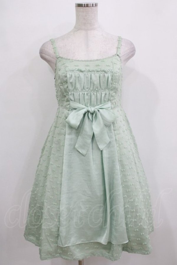 画像1: Emily Temple cute / ポンポンジャガードノースリーブワンピース  ミントグリーン H-25-12-24-1006-ET-OP-KB-ZH (1)