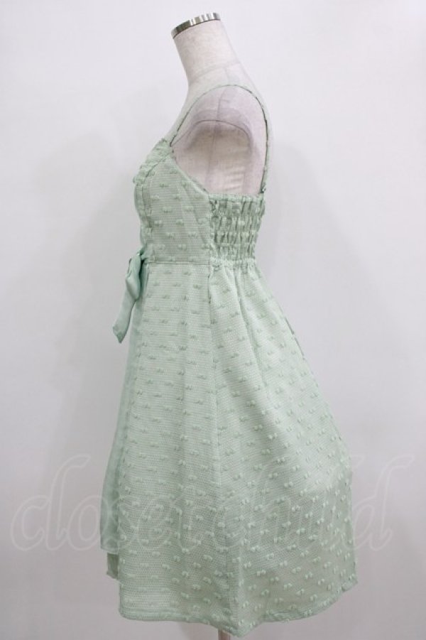 画像2: Emily Temple cute / ポンポンジャガードノースリーブワンピース  ミントグリーン H-25-12-24-1006-ET-OP-KB-ZH (2)