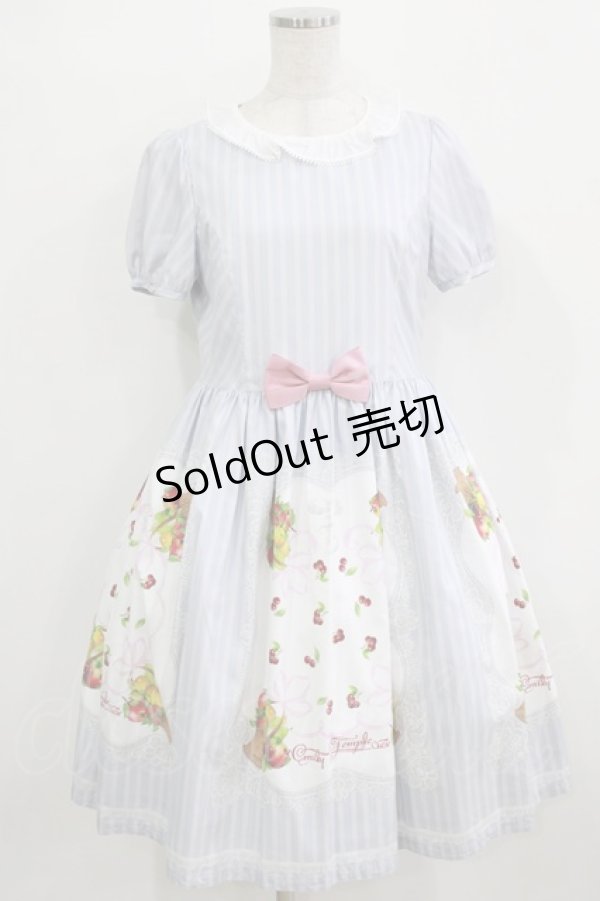 画像1: Emily Temple cute / Fruitバスケットワンピース  サックス H-25-12-24-1007-ET-OP-KB-ZT246 (1)