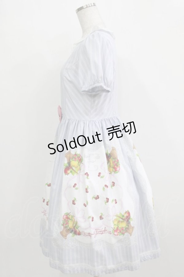 画像2: Emily Temple cute / Fruitバスケットワンピース  サックス H-25-12-24-1007-ET-OP-KB-ZT246 (2)