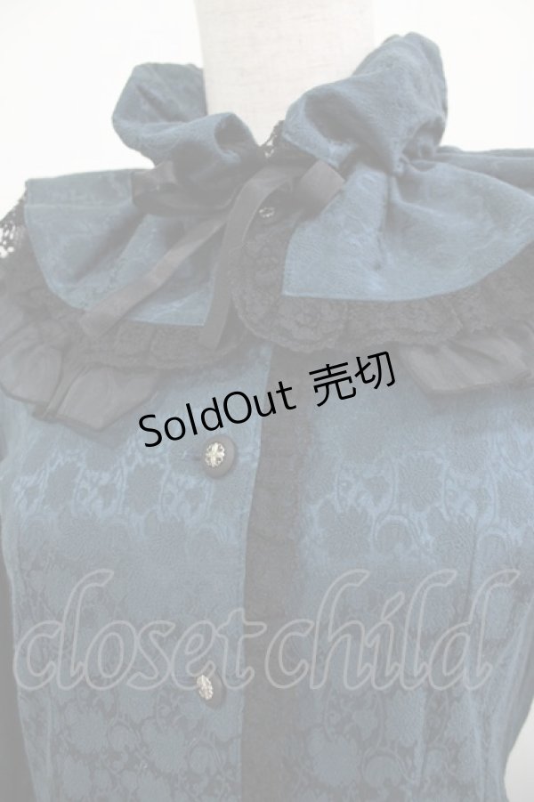 画像4: MARBLE / ジャガード姫袖ブラウス＆スカート  ターコイズ H-25-12-24-1001-GO-OP-KB-ZH (4)